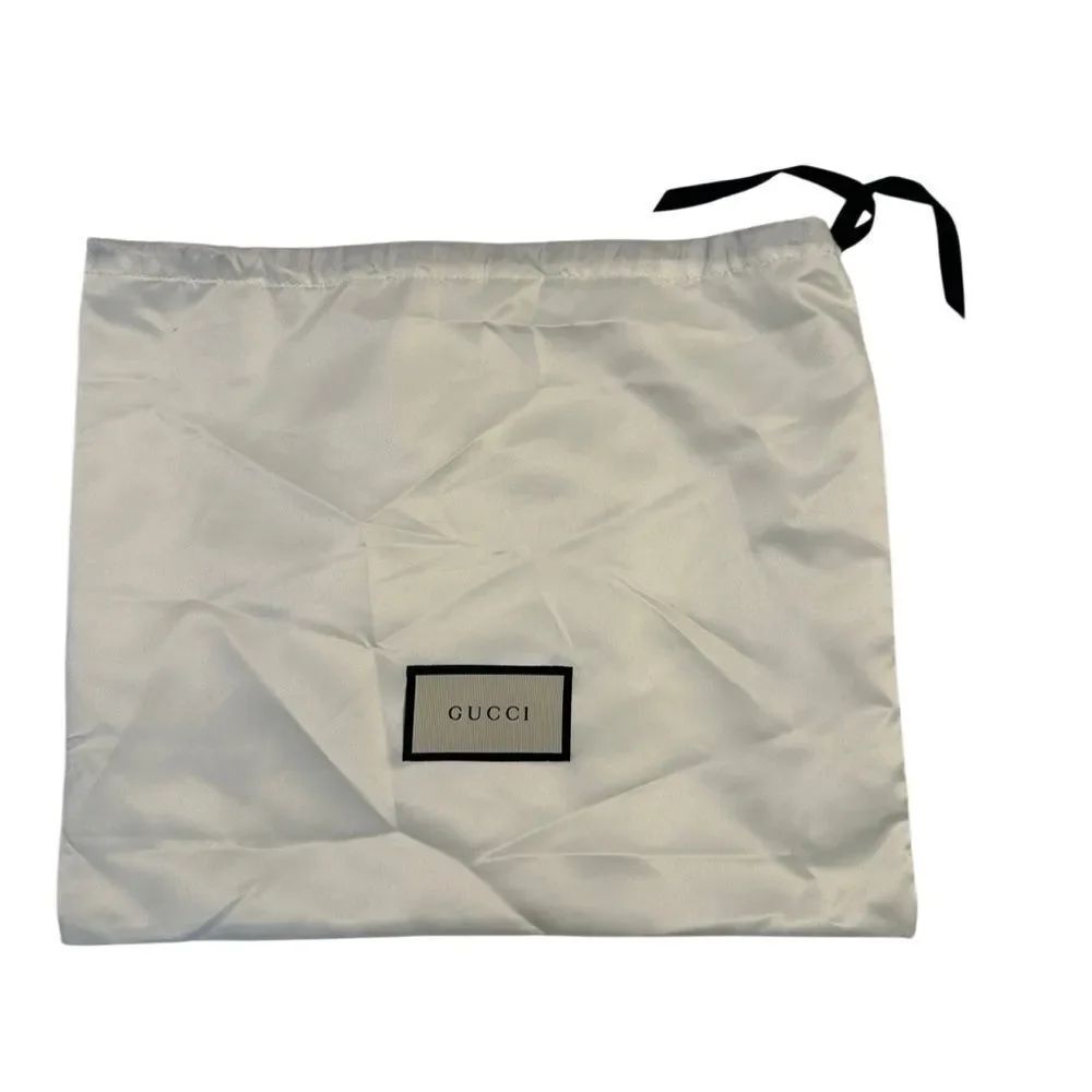 Gucci Ivory Satin Dust Bag with Black Accents